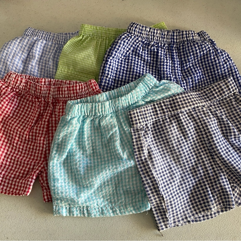 2T Toddler Gingham Checkered Shorts Set